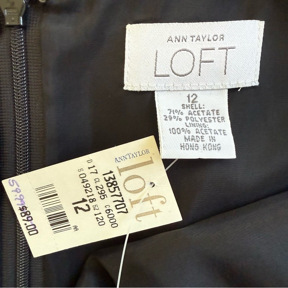 Ann Taylor LOFT Classic LBD Black Sleeveless Mini Sheath Dress Women's 12 NWT - Picture 8 of 14